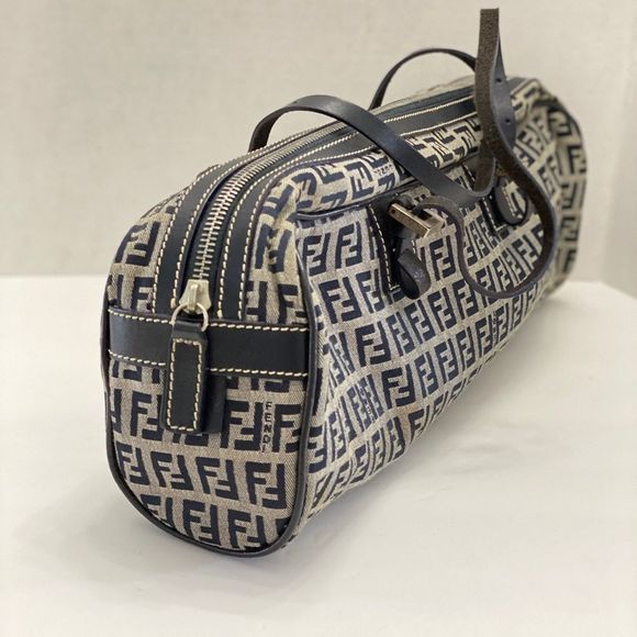 Vintage Fendi Zucchini Monogram Blue Canvas Bag - Picture 2 of 8